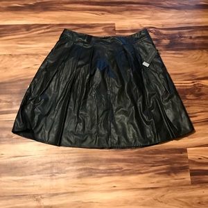 Faux leather skater skirt